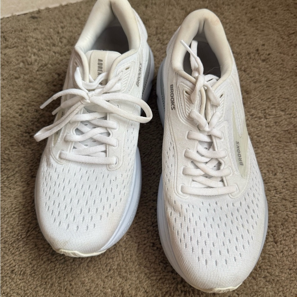 Brooks All-White Athletic Sneakers